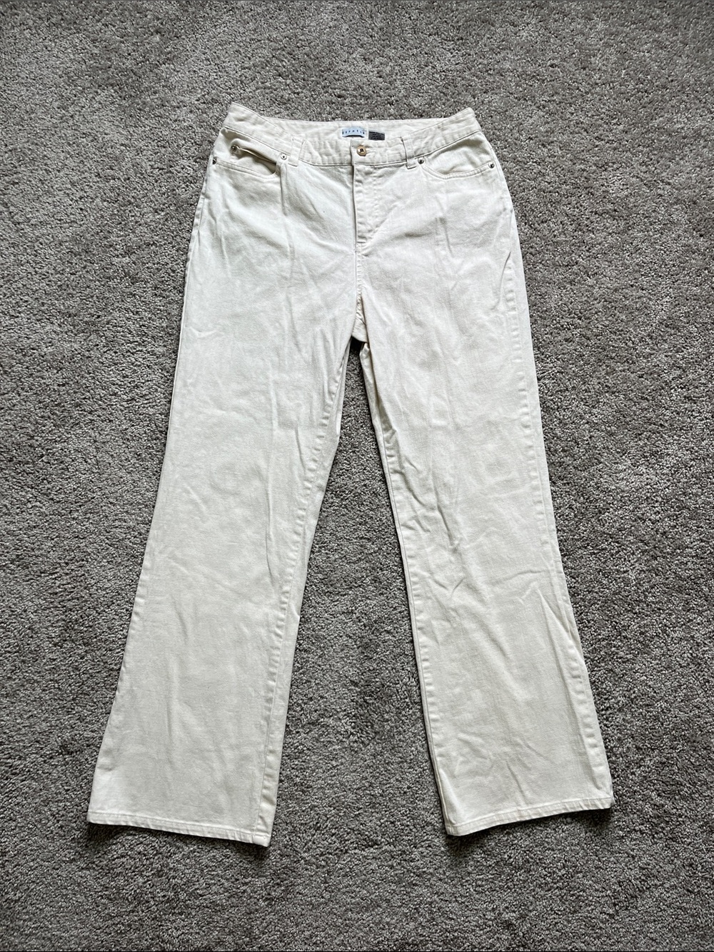Cream Straight-Leg Pants